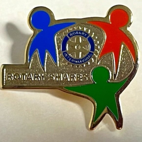 Rotary International "Rotary Shares” Lapel Hat Pin Gold Tone 1" - Picture 1 of 6